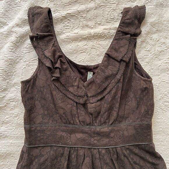Anthropologie Maeve Dress Sleeveless Lace Gray Size Small Mini Cottagecore Fairy - Picture 2 of 8